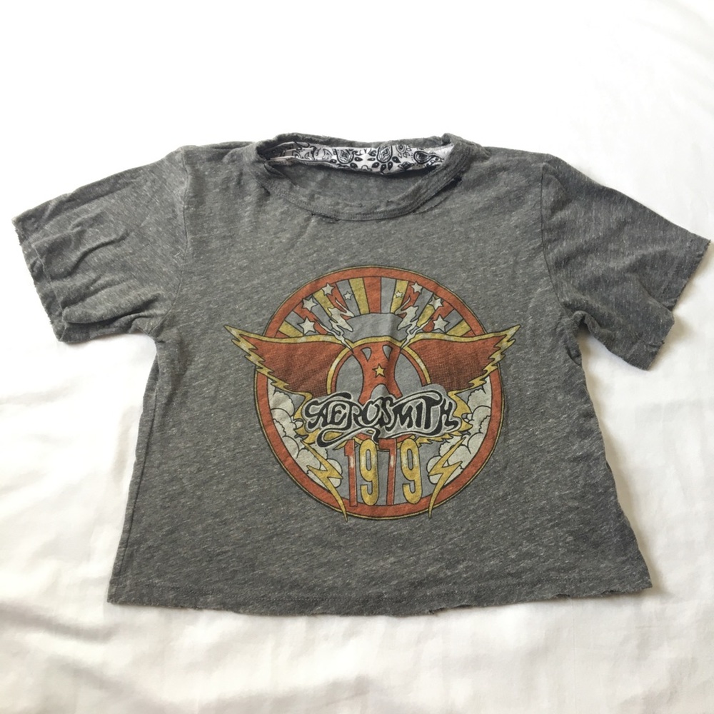 Gray Aerosmith Crop Top